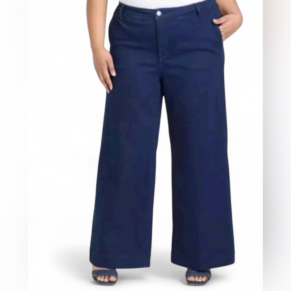 Ava & Viv Women's Wide Leg Jeans in Navy Blue